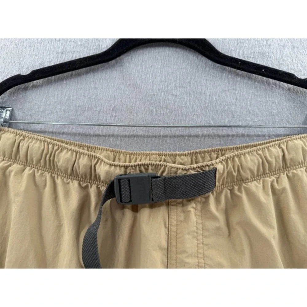 Columbia Shorts Mens L Tan Khaki Water Swim Trunks Mesh‎ Liner Zip Pocket Belted